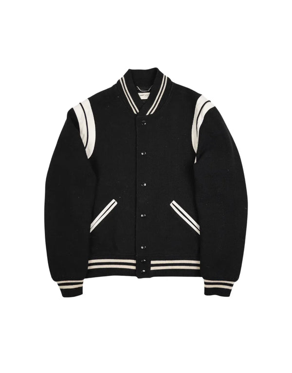 Saint Laurent FW15 FW15 Teddy Jacket Black White JK1075126