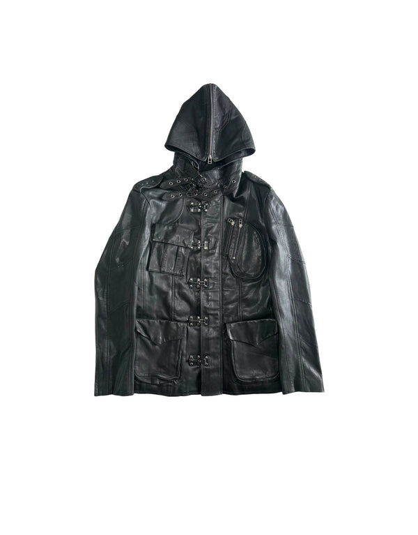 AW07 Gasmask Cargo Goat Leather Jacket Yasuyuki Ishii