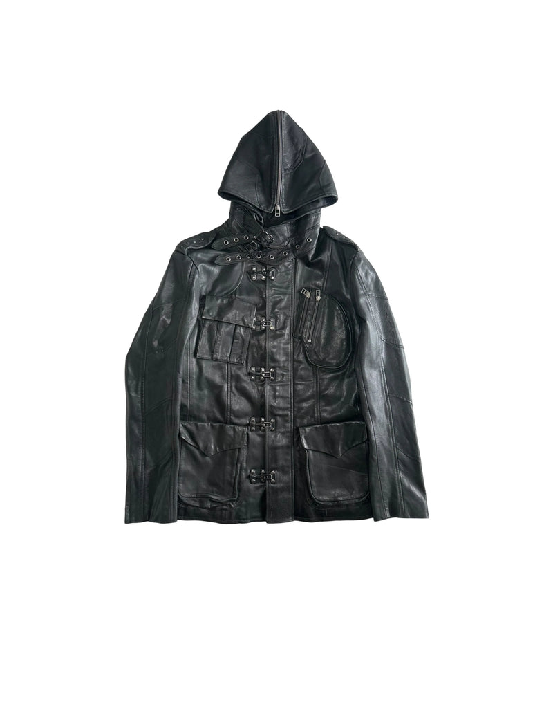AW07 Gasmask Cargo Goat Leather Jacket