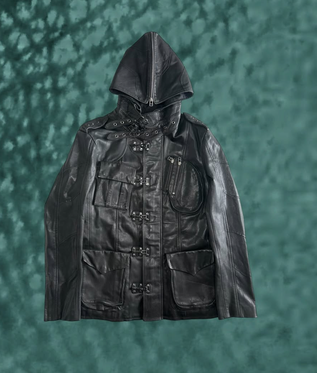 AW07 Gasmask Cargo Goat Leather Jacket Yasuyuki Ishii