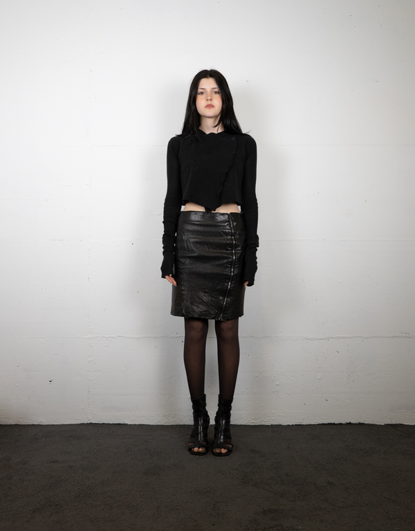 Sample Leather Wrap Skirt