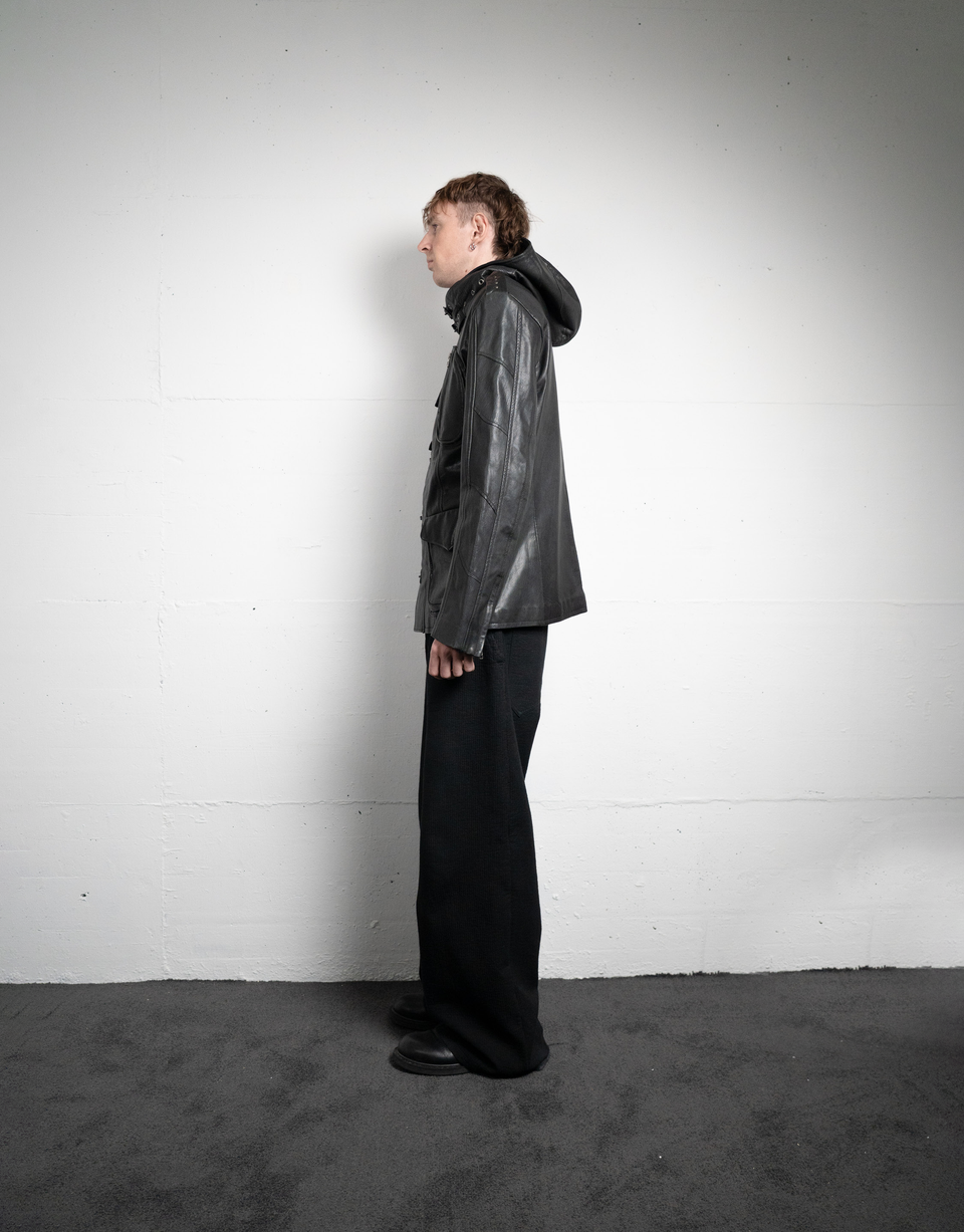 AW07 Gasmask Cargo Goat Leather Jacket