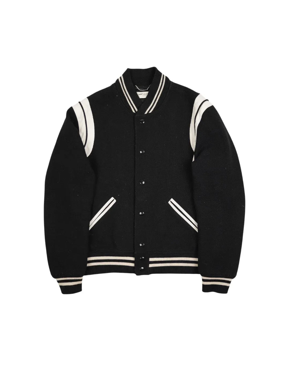 Saint Laurent FW15 FW15 Teddy Jacket Black White JK1075126