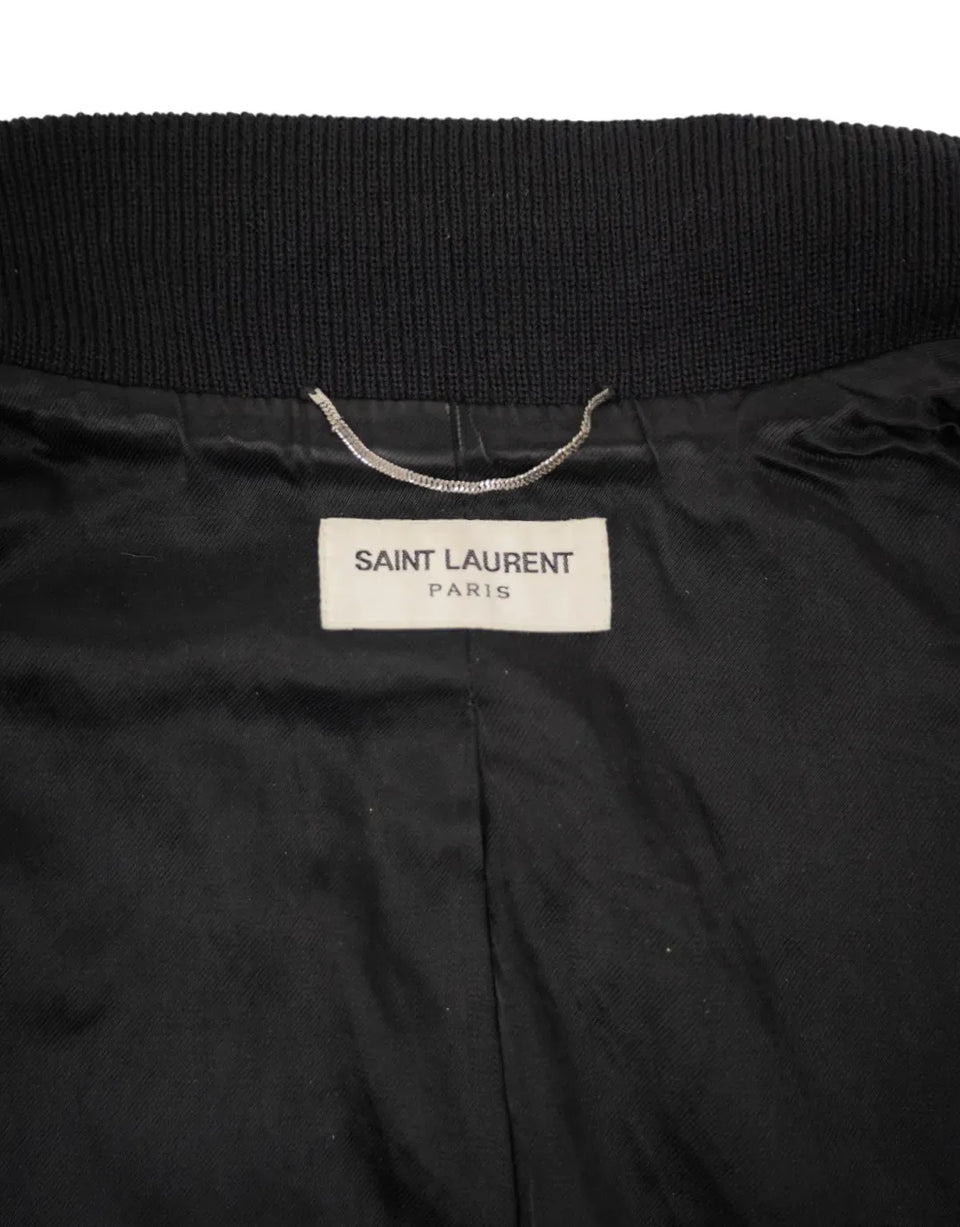 Saint Laurent FW15 FW15 Teddy Jacket Black White JK1075126