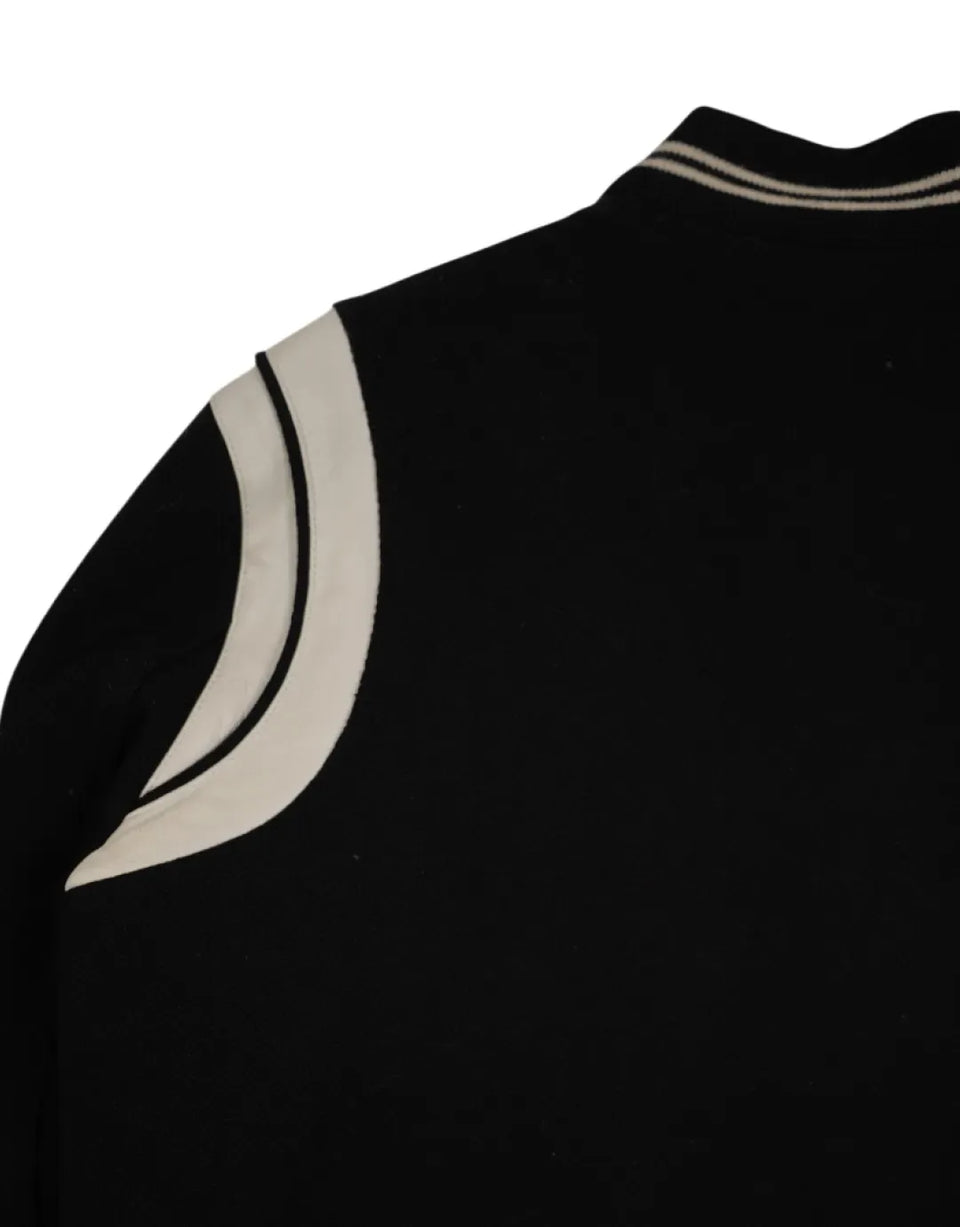 Saint Laurent FW15 FW15 Teddy Jacket Black White JK1075126