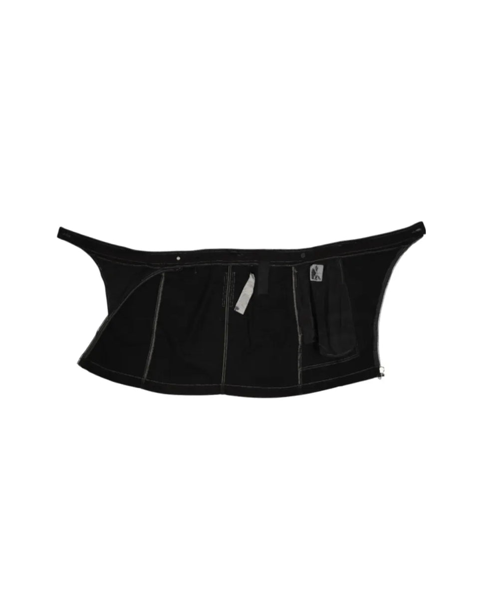 Rick Owens DRKSHDW SS23 Waxed Air Cut Mini Skirt OT1072926 · made in Italy · open
