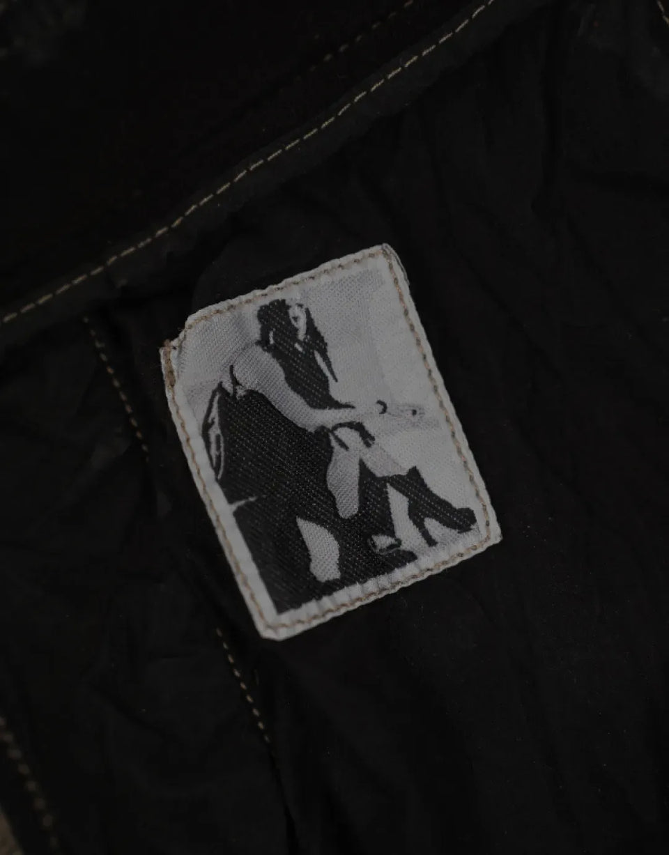 Rick Owens DRKSHDW SS23 Waxed Air Cut Mini Skirt OT1072926 · made in Italy · care label