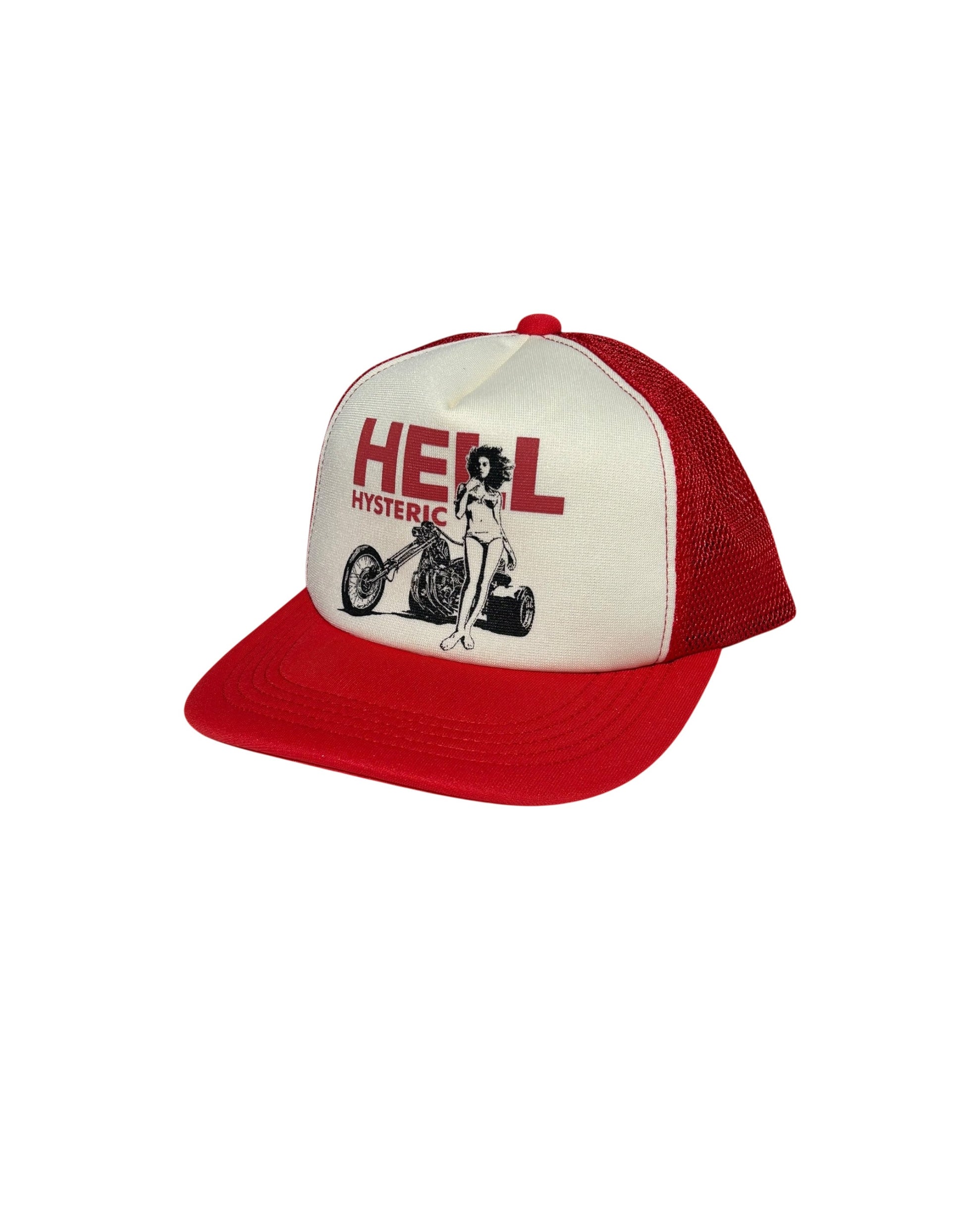 "Hell" Trucker Cap White Red Hysteric Glamour
