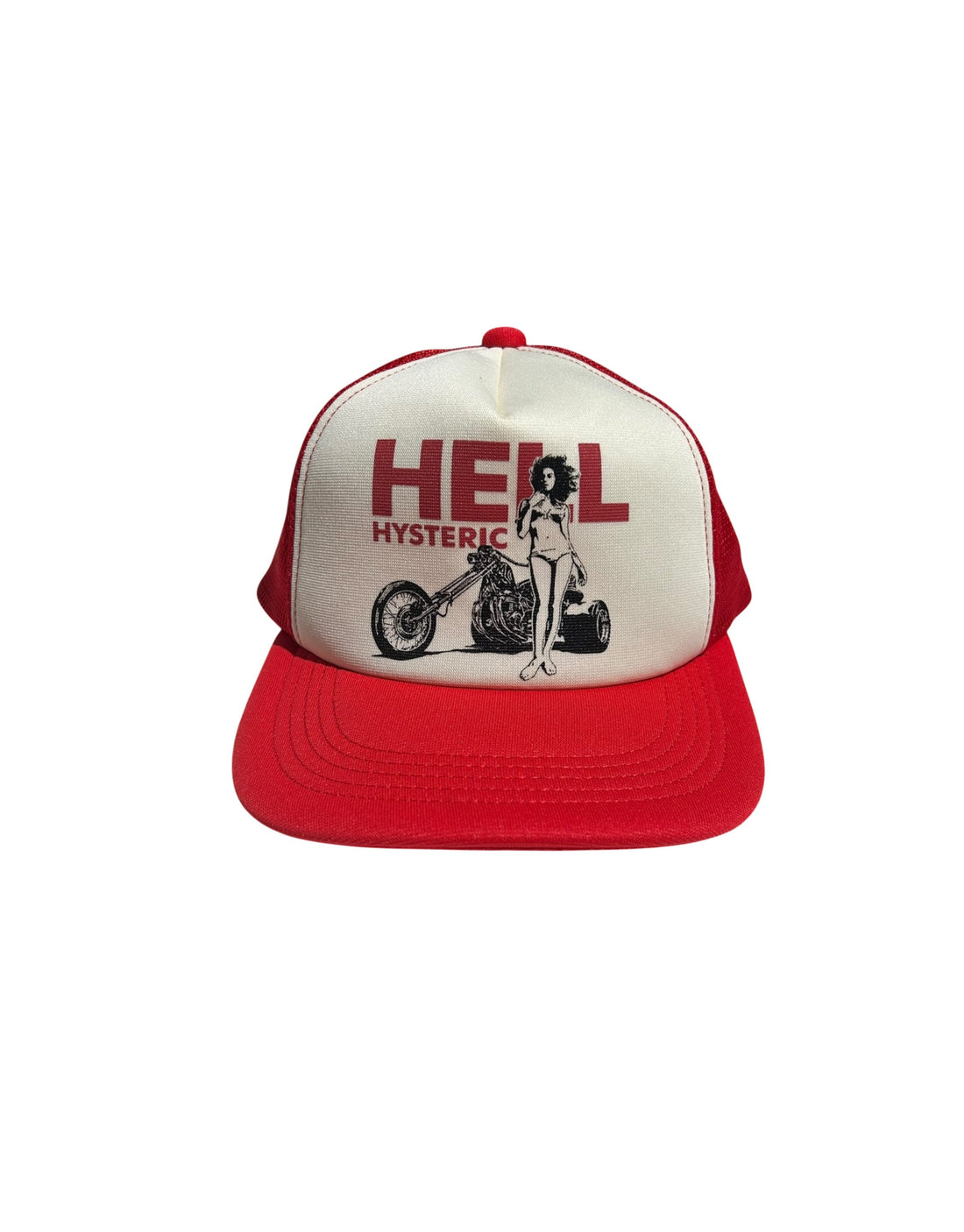 "Hell" Trucker Cap White Red Hysteric Glamour