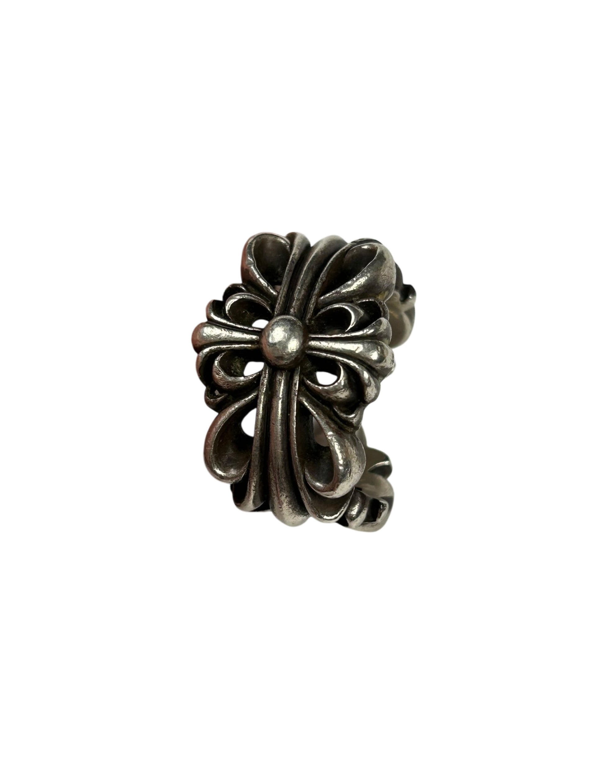 Double Floral Ring Chrome Hearts