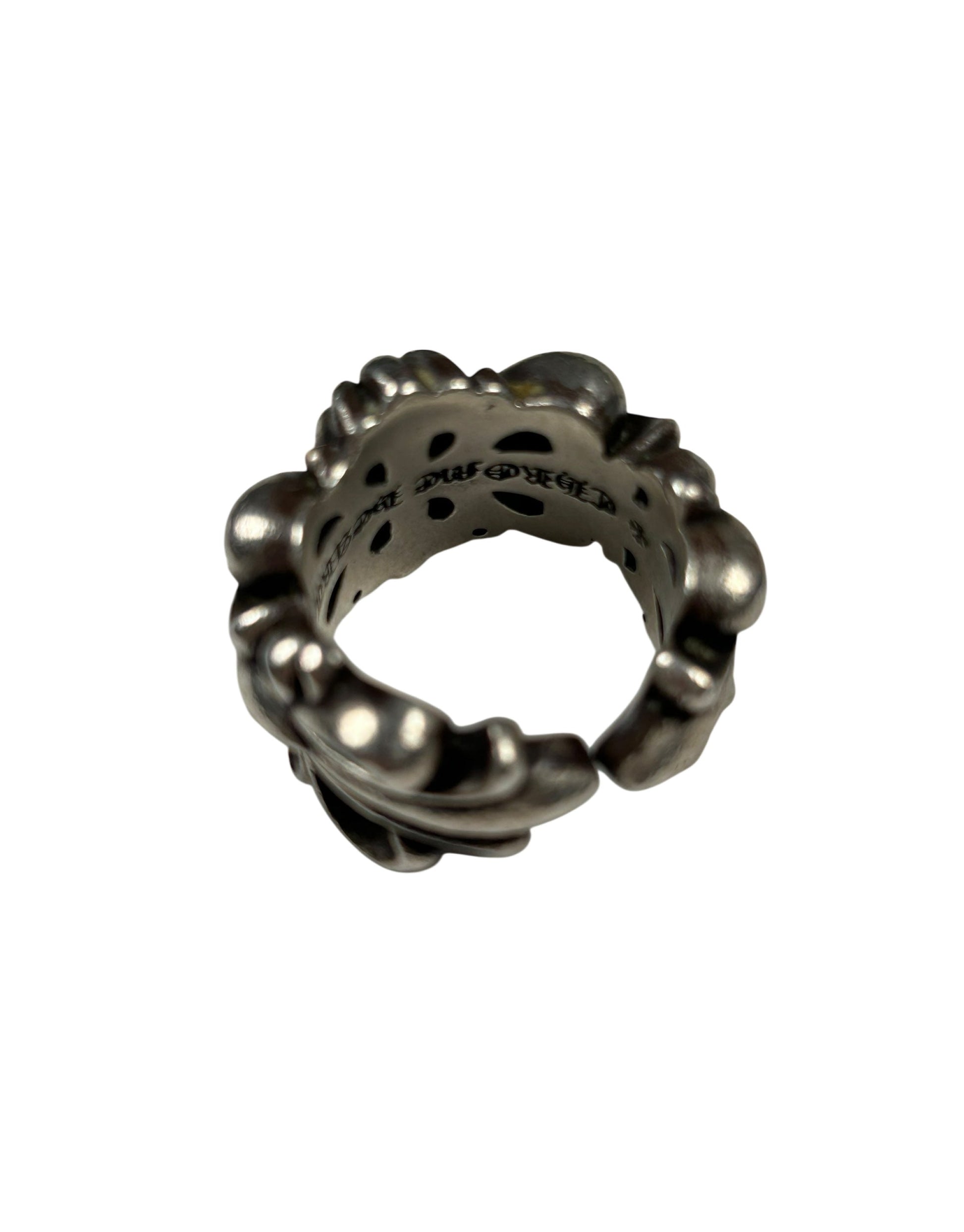 Double Floral Ring Chrome Hearts