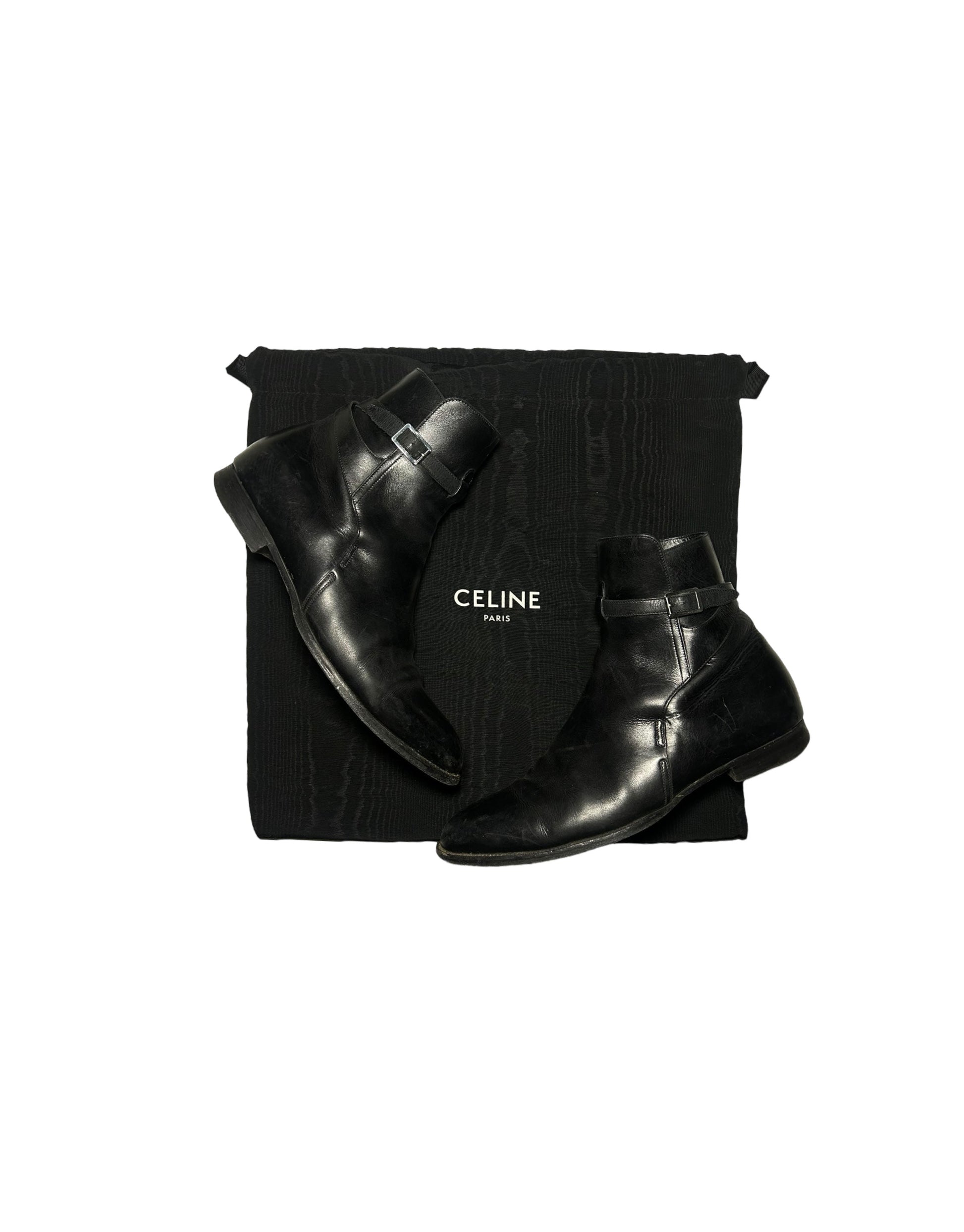 Jodhpur Black Leather Boots Celine