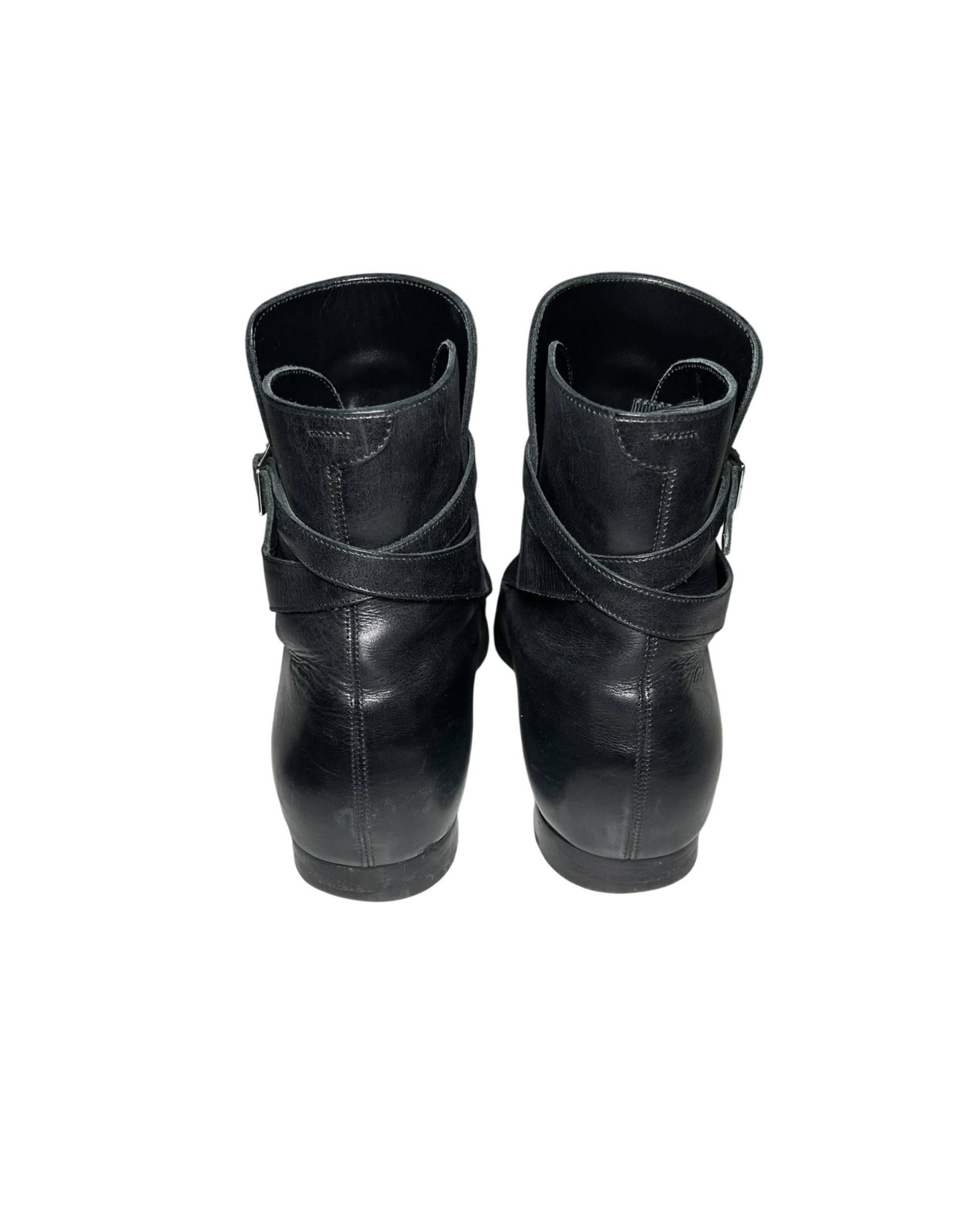 Jodhpur Black Leather Boots Celine