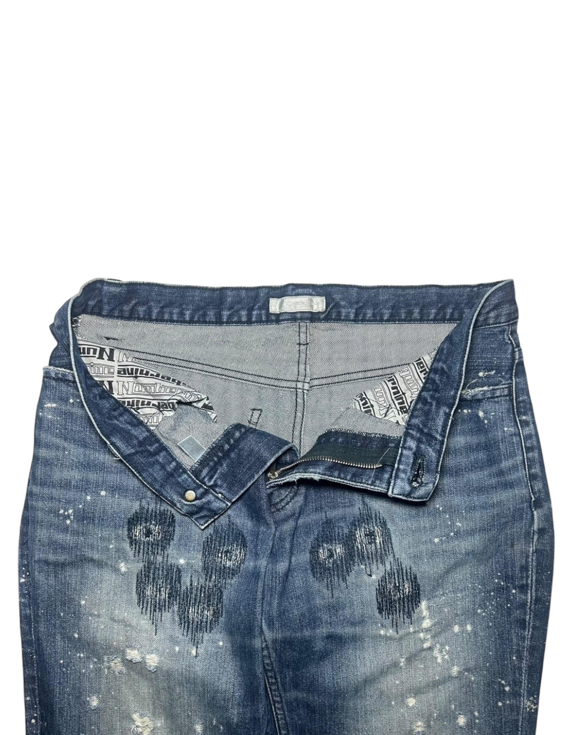 AW01 Bullet Hole Distressed Denim Number (N)ine