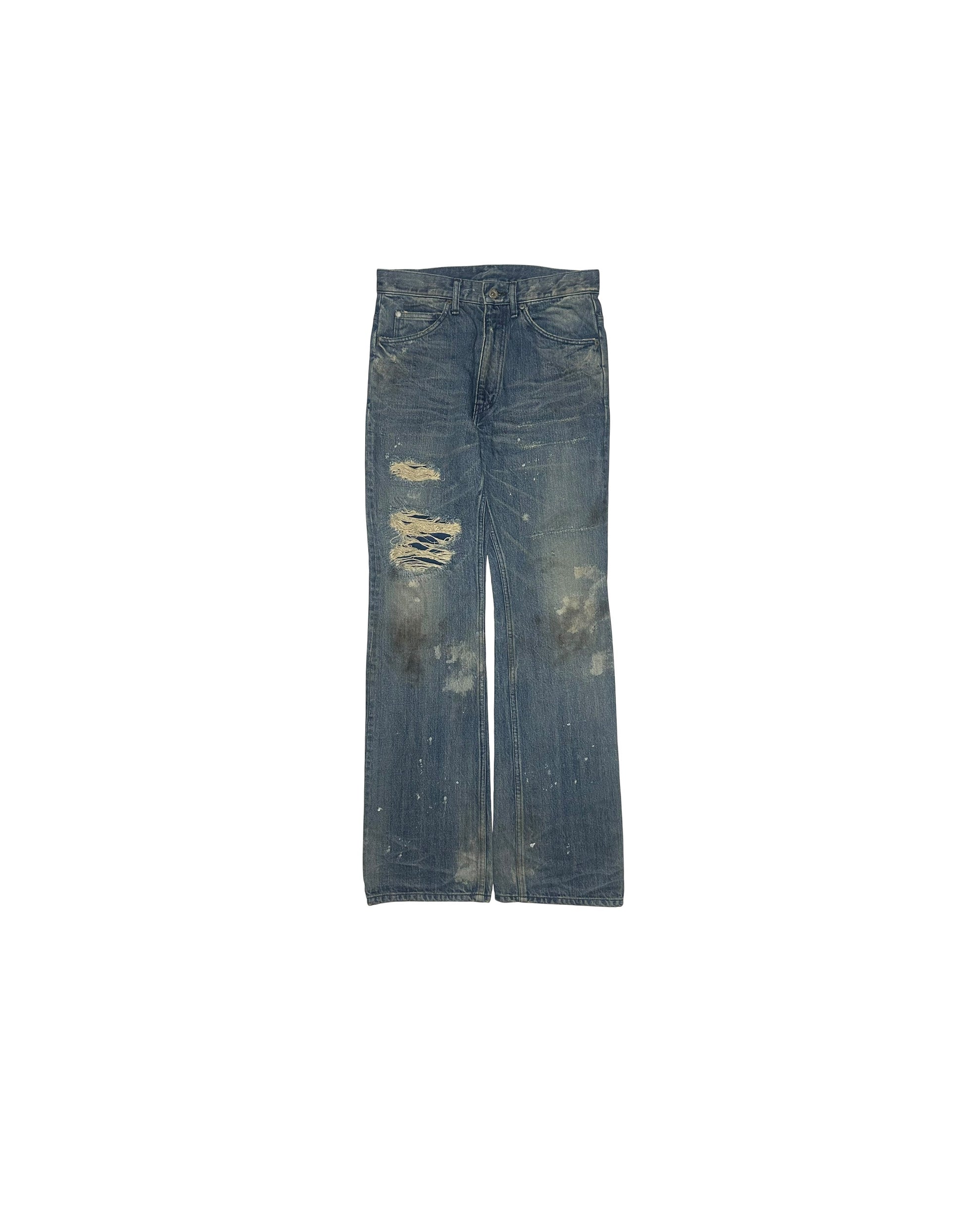 AW12 Cowhide Leather Bootcut Jeans Isamu Katayama Backlash
