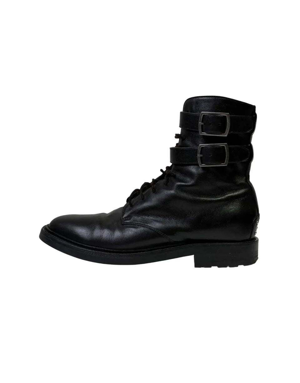 Saint Laurent Army 20 Laced Up Boot Black SH1076426 · made in Italy