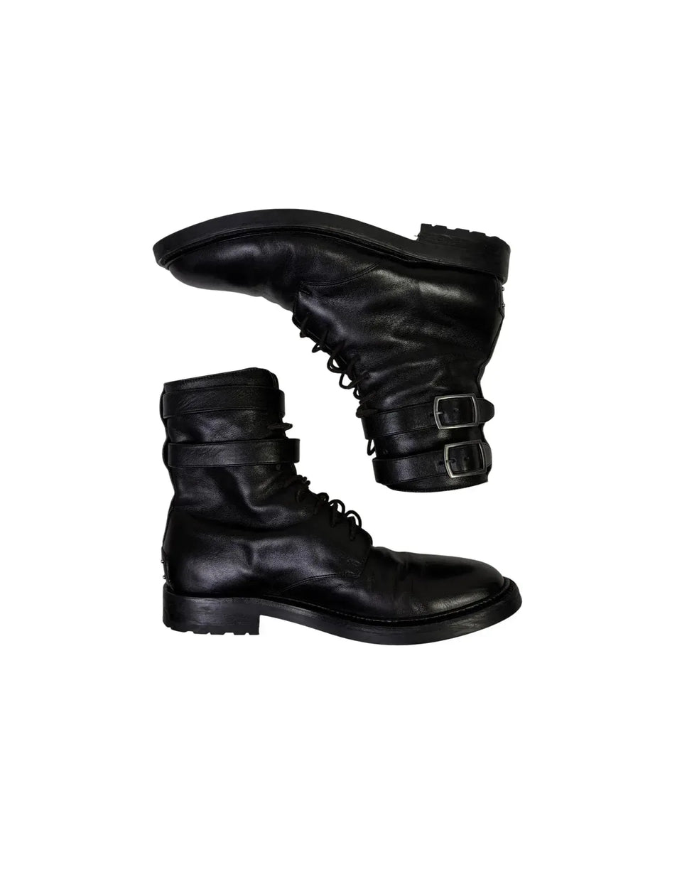Saint Laurent Army 20 Laced Up Boot Black SH1076426 · made in Italy