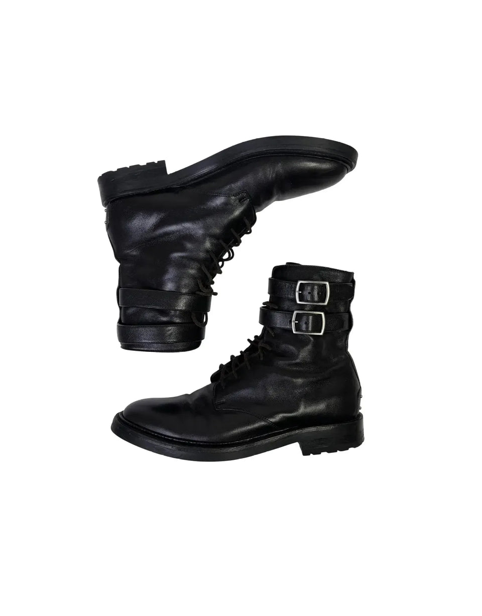 Saint Laurent Army 20 Laced Up Boot Black SH1076426 · made in Italy