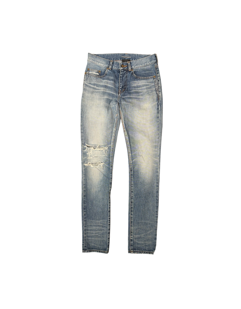 SS15 By Hedi Slimane D02 Repaired Knee Denim