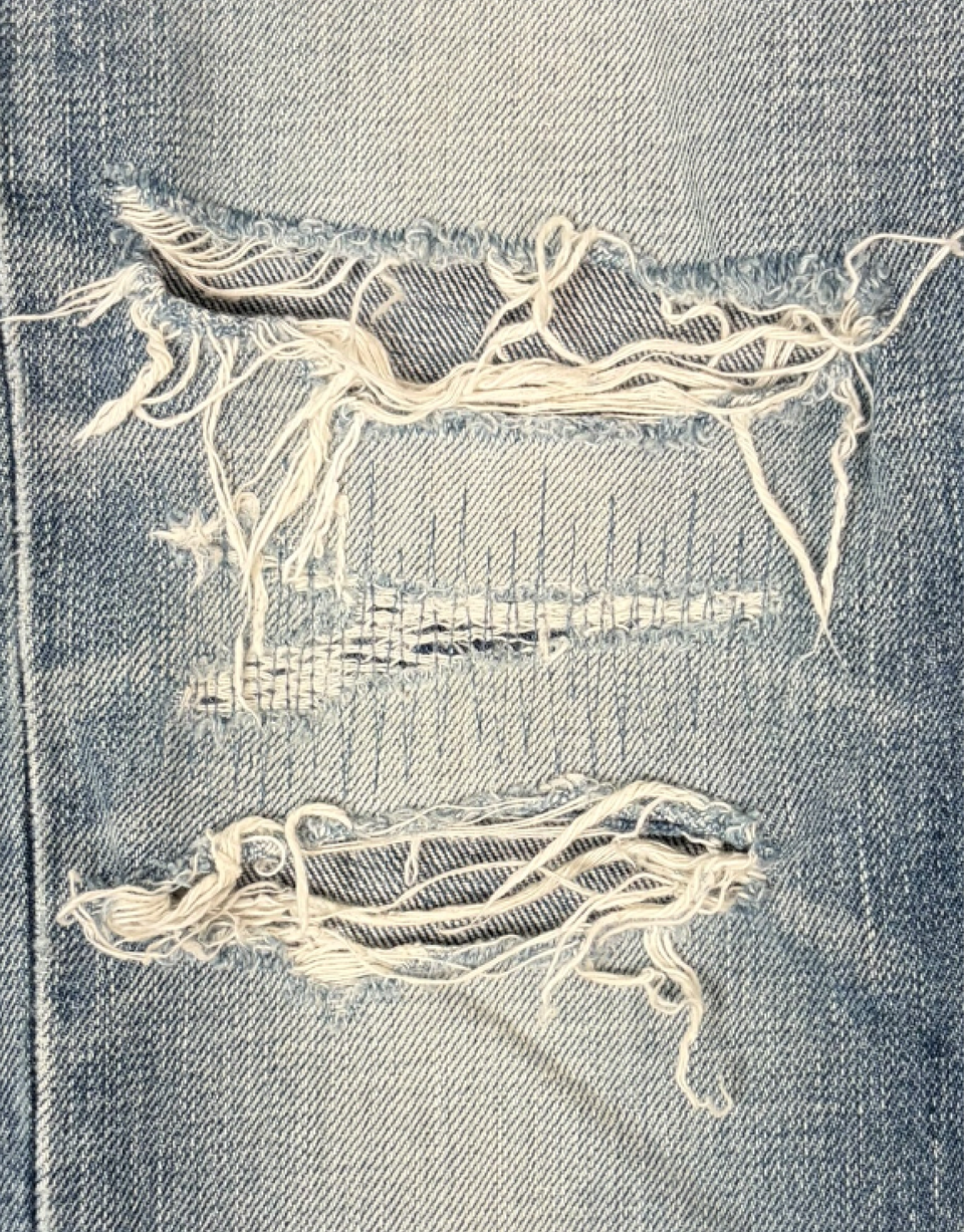 SS15 By Hedi Slimane D02 Repaired Knee Denim
