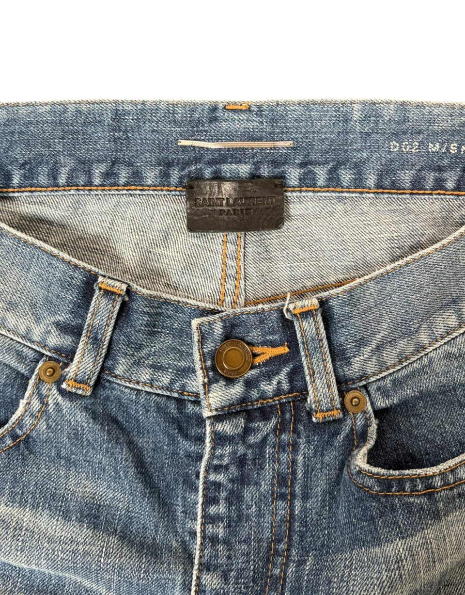 SS15 By Hedi Slimane D02 Repaired Knee Denim