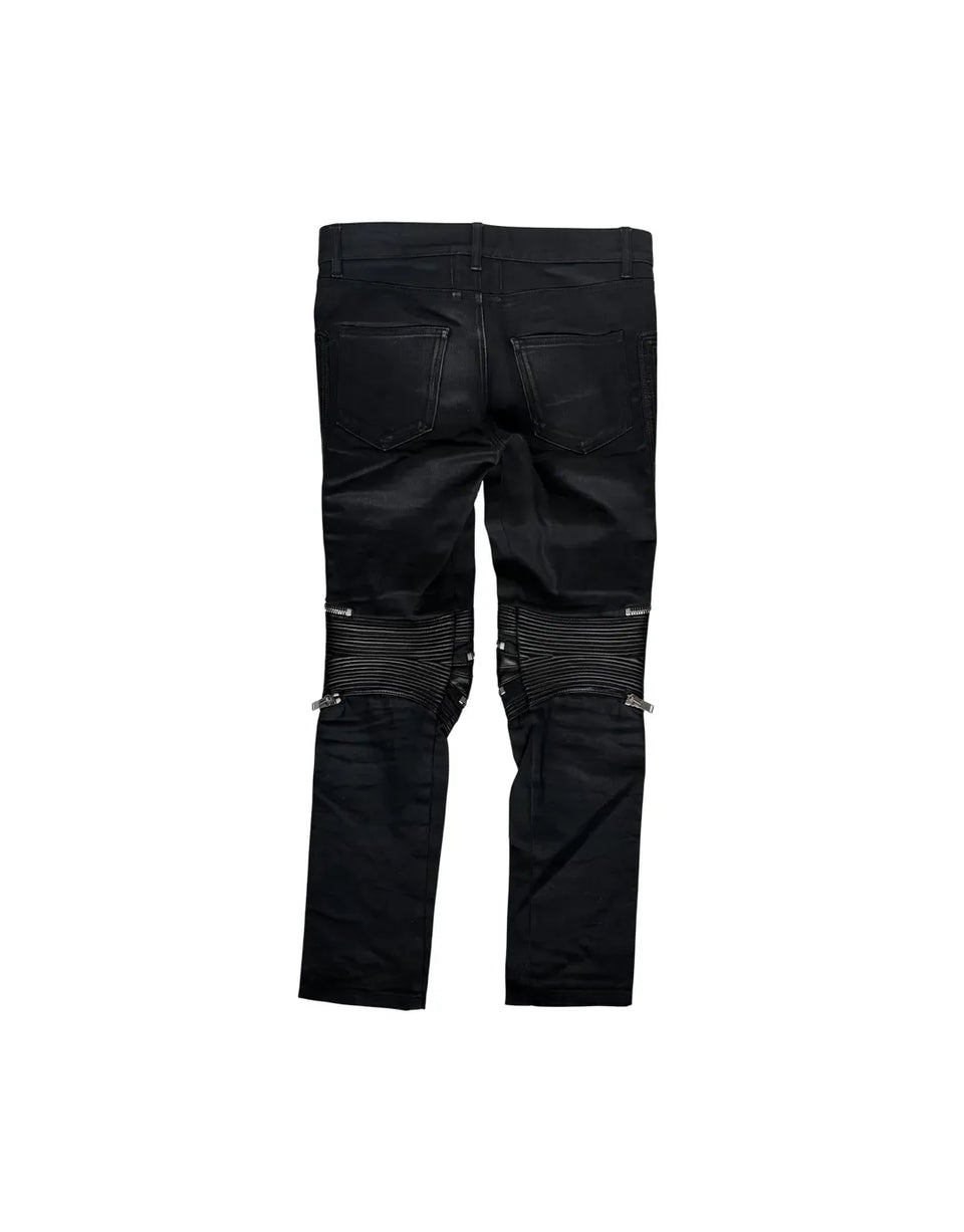 Saint Laurent FW14 FW14 D04 Leather Moto Biker Denim TO1069126