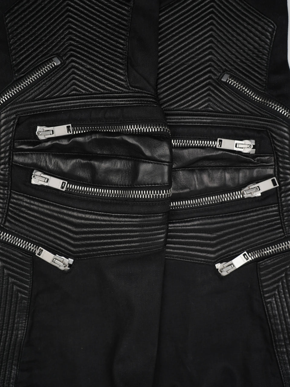Saint Laurent FW14 FW14 D04 Leather Moto Biker Denim TO1069126