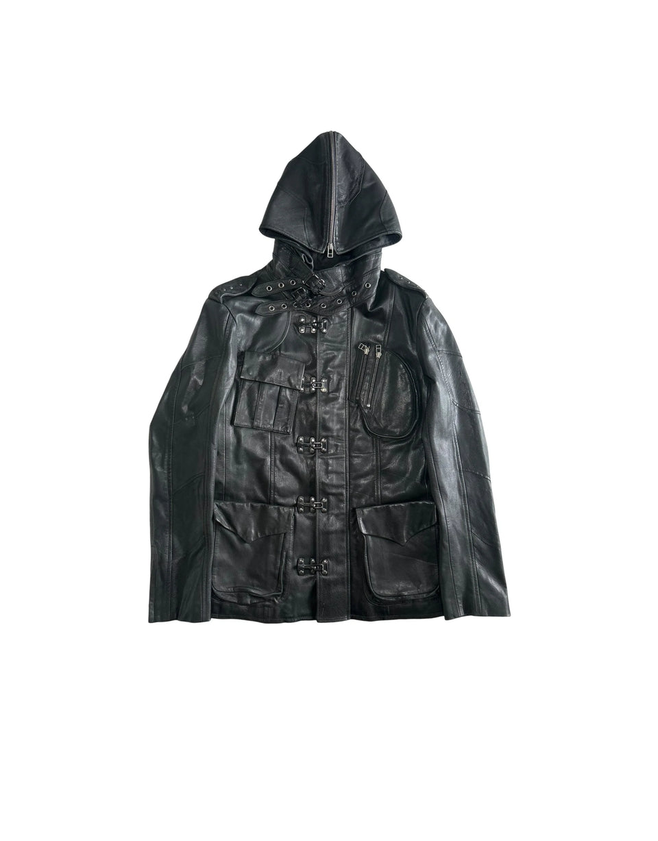 AW07 Gasmask Cargo Goat Leather Jacket Yasuyuki Ishii
