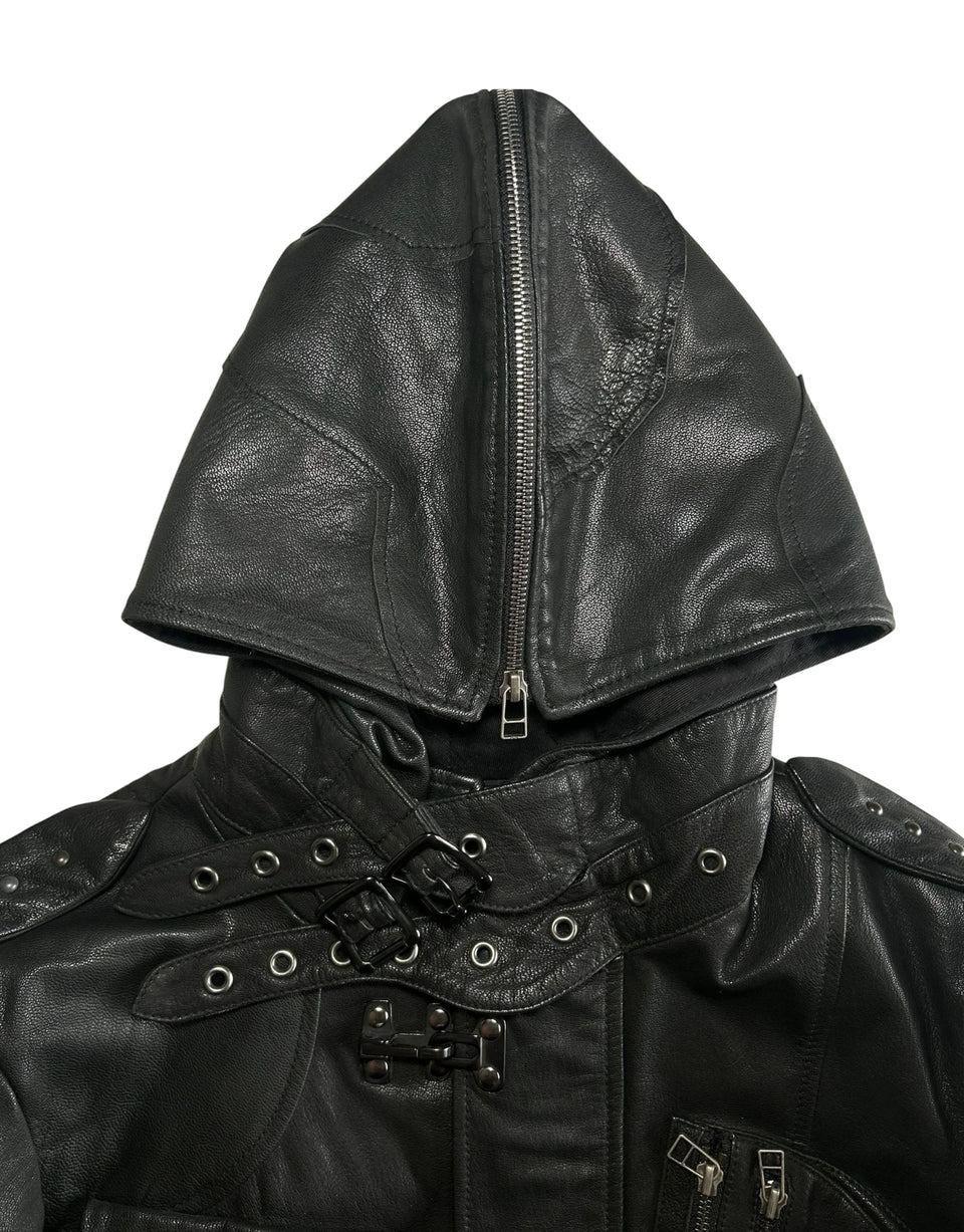 AW07 Gasmask Cargo Goat Leather Jacket Yasuyuki Ishii
