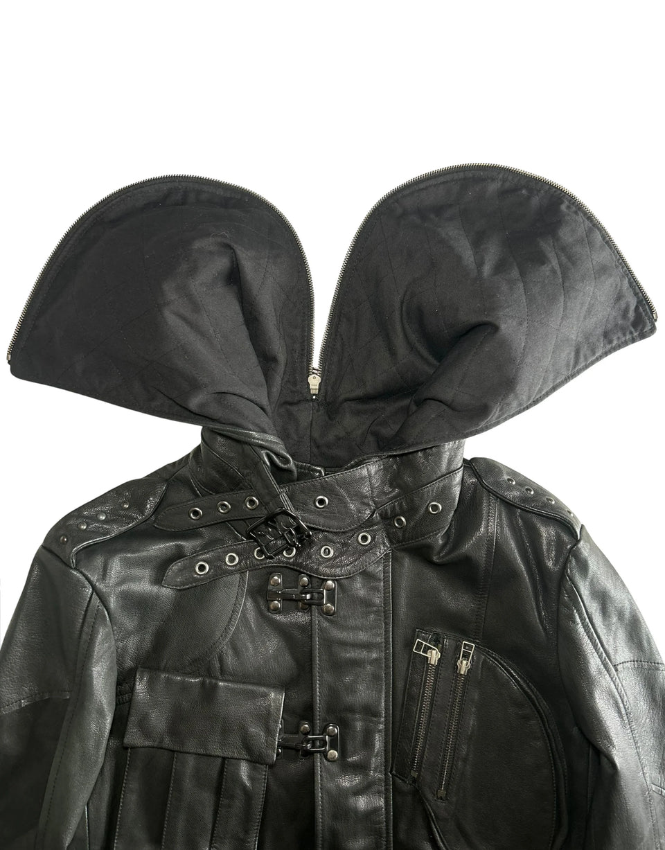 AW07 Gasmask Cargo Goat Leather Jacket Yasuyuki Ishii