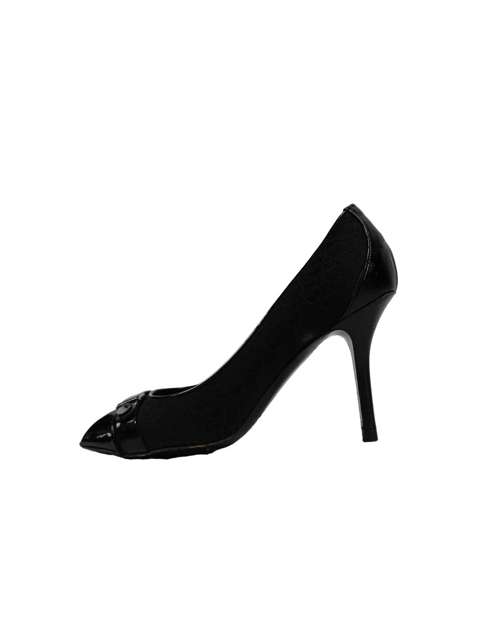 By John Galliano Monogram Peak Toe Heels - Product Image