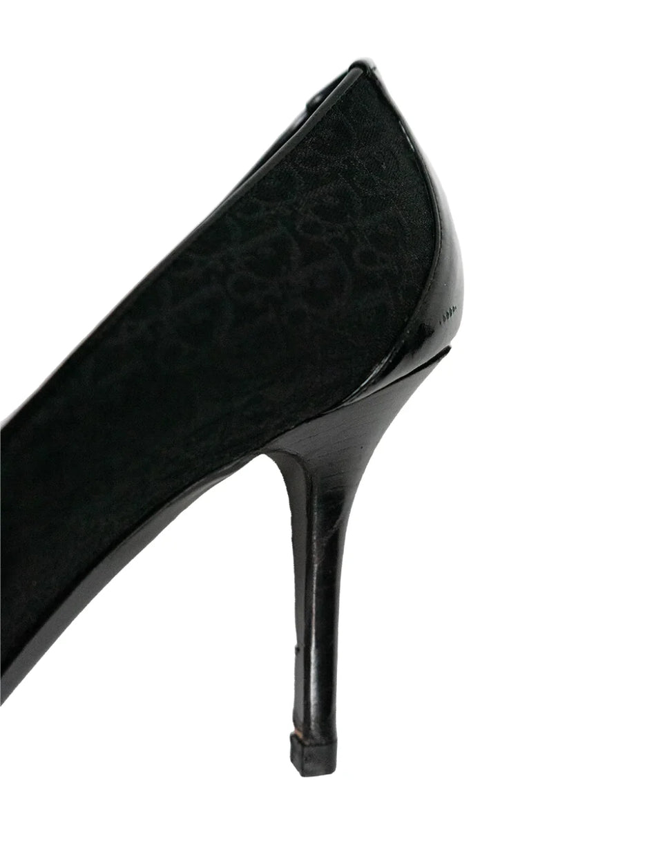 By John Galliano Monogram Peak Toe Heels - Product Image