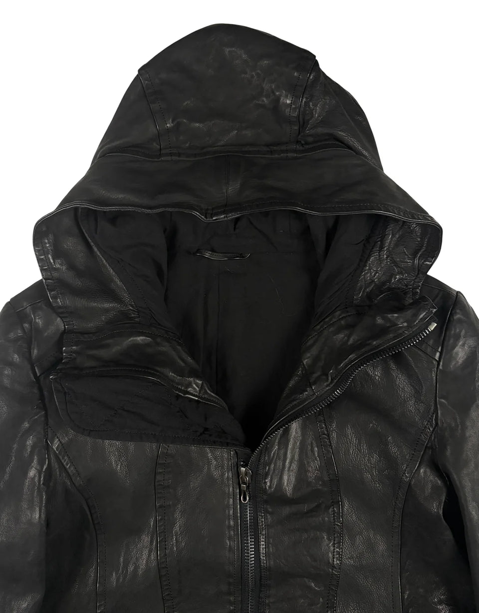 Slim Cowhide Leather Jacket Attachment