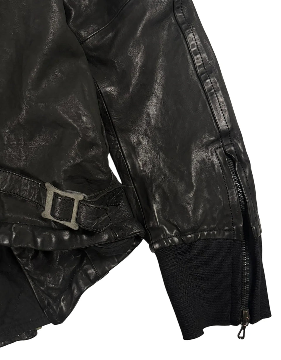 Slim Cowhide Leather Jacket Attachment