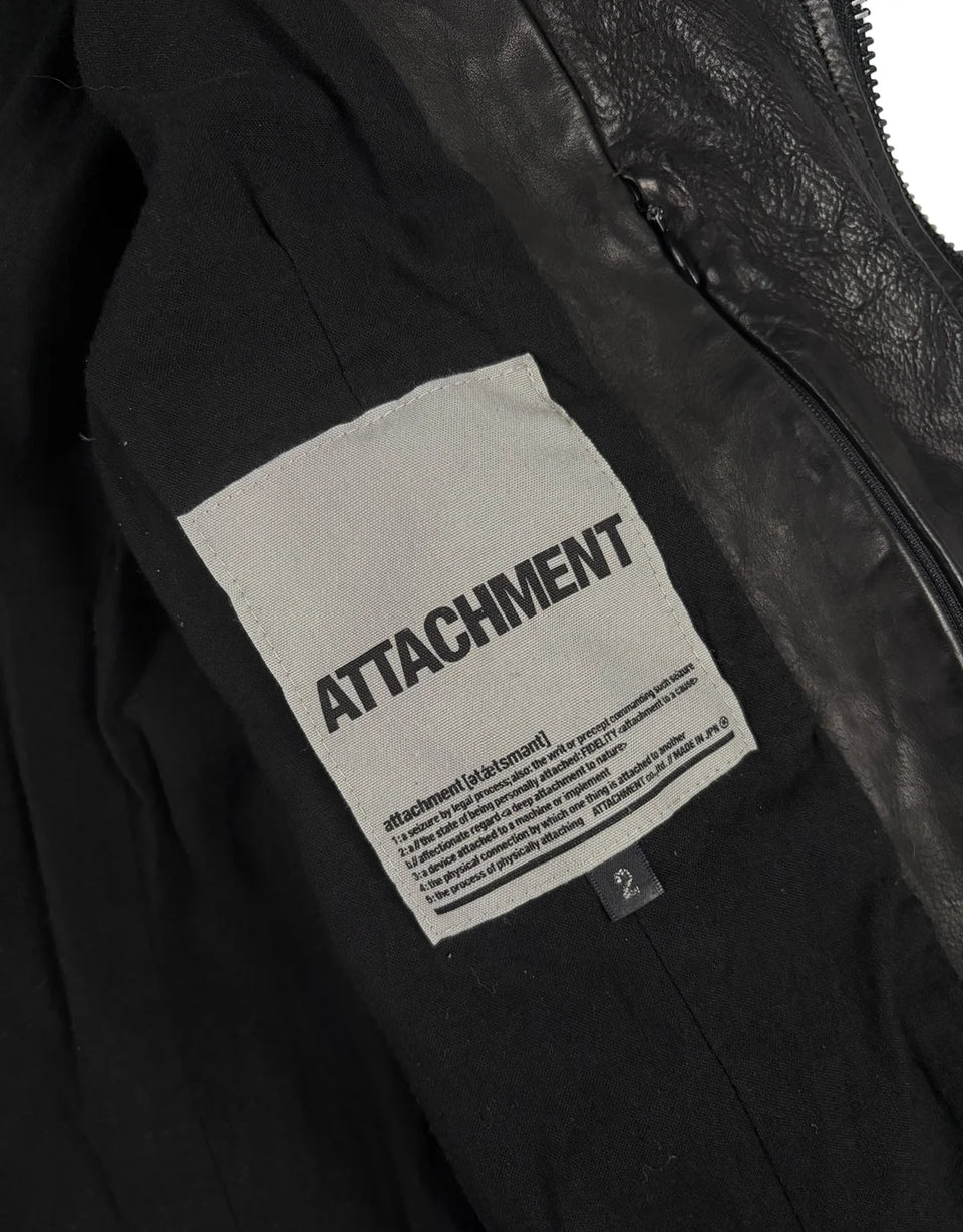 Slim Cowhide Leather Jacket Attachment