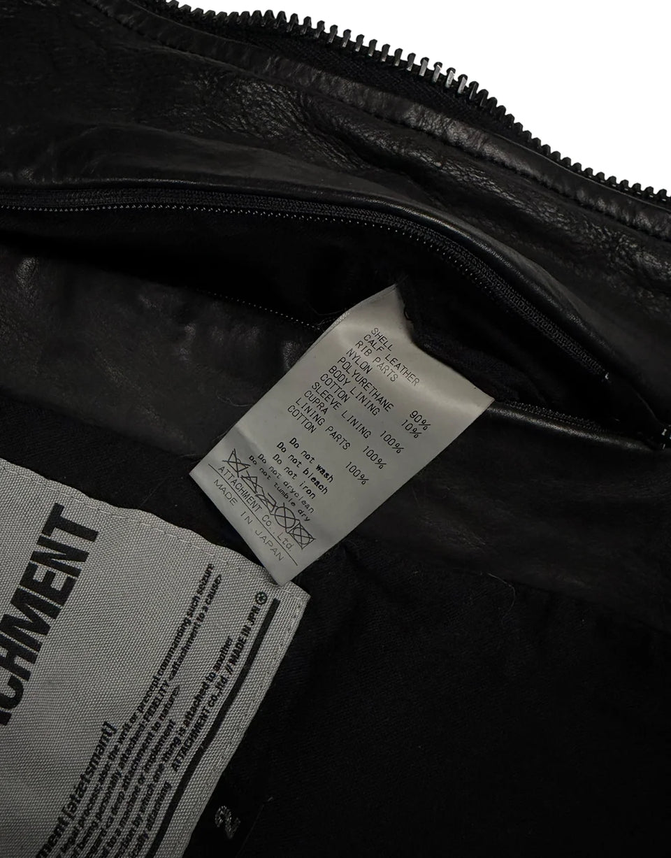 Slim Cowhide Leather Jacket Attachment