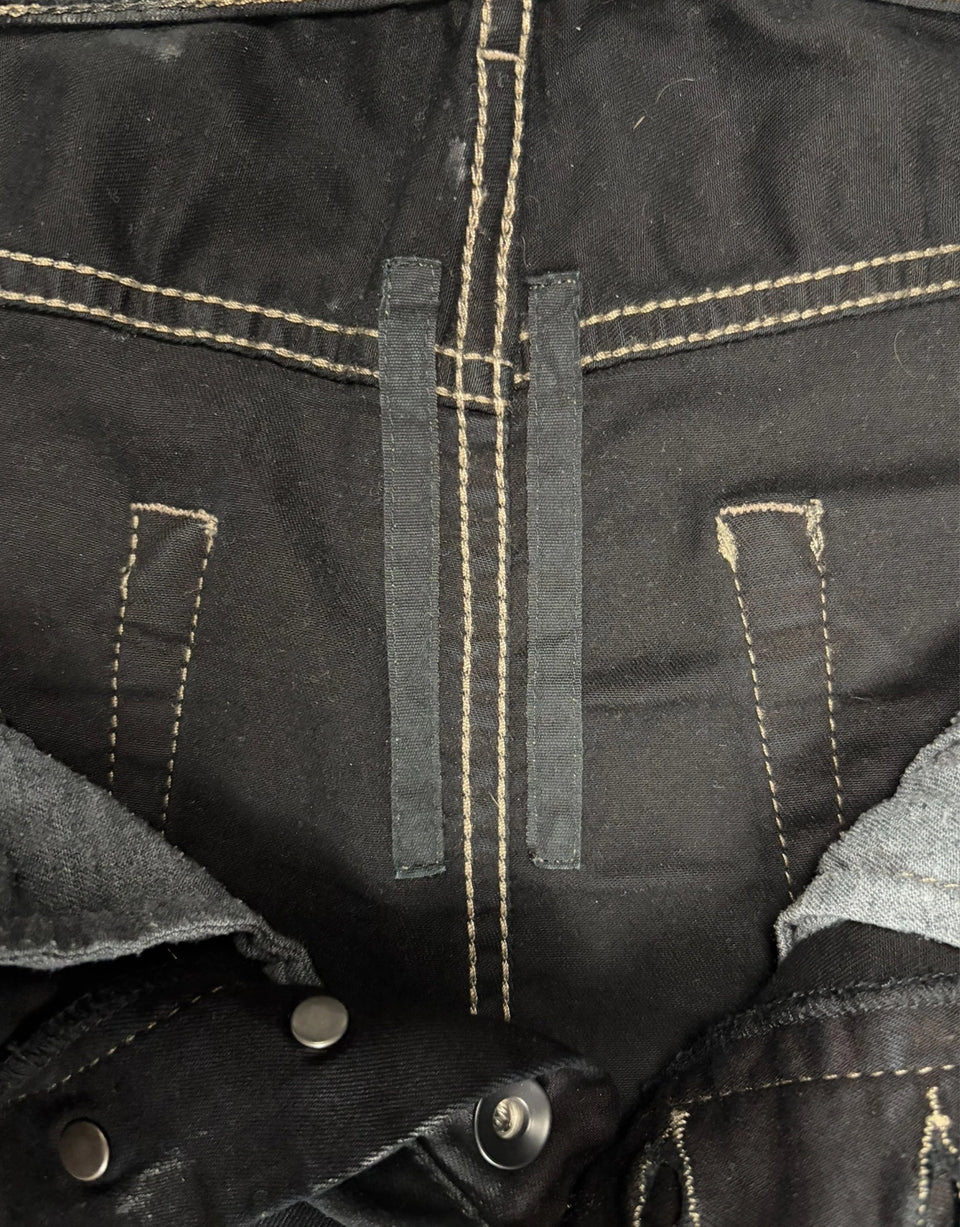 Torrence Cut Denim Black Rick Owens DRKSHDW