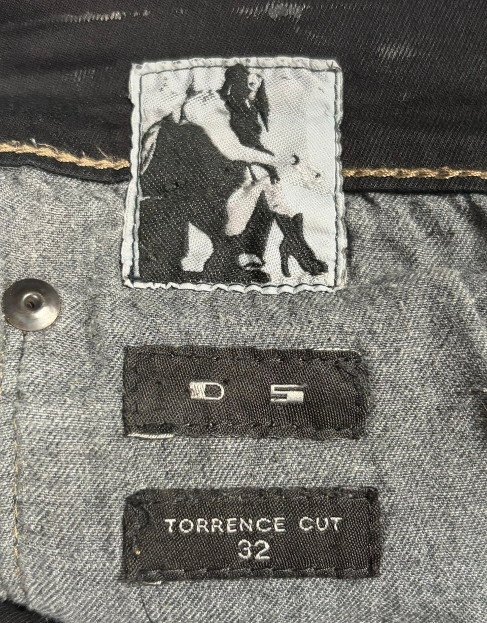 Torrence Cut Denim Black Rick Owens DRKSHDW